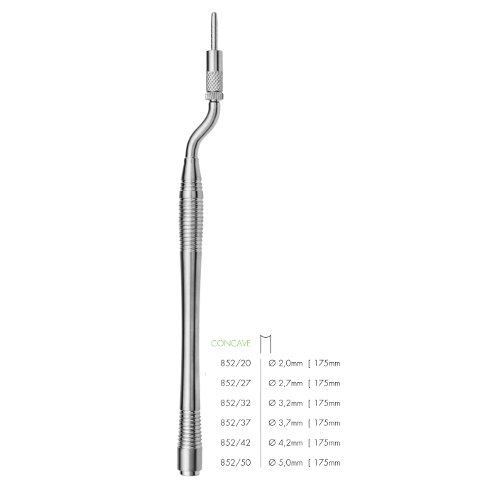 Sinus Lift Elevators Concave Bayonet with Stop & Adjusting Screw 175mm (852)