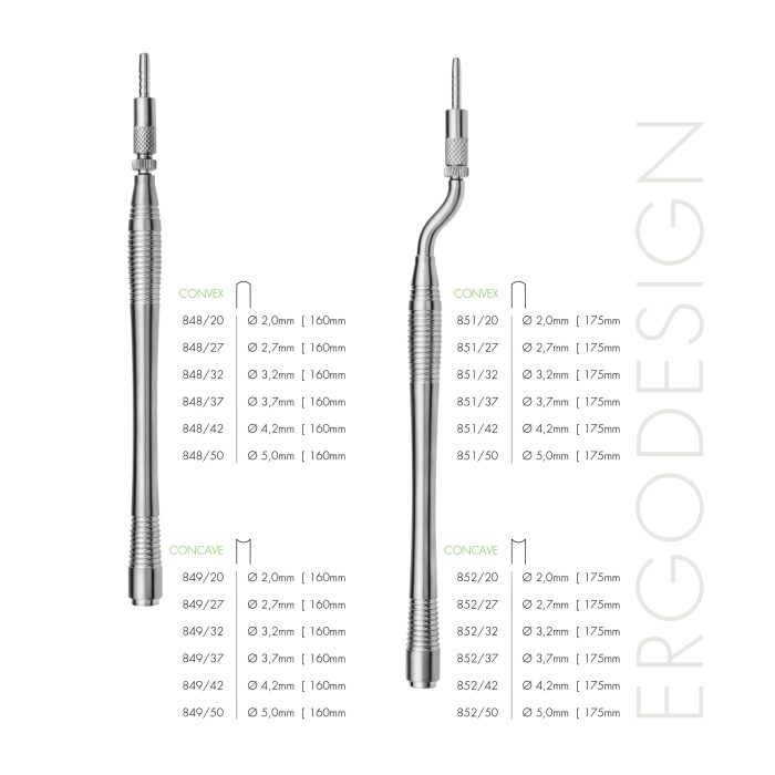 Sinus Lift Elevators Concave Bayonet with Stop & Adjusting Screw 175mm (852) - Image 2